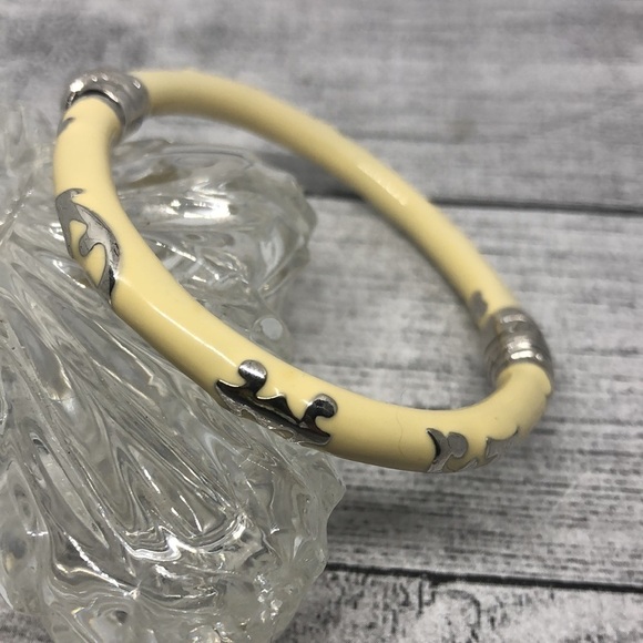 VINTAGE enamel and sterling silver 925 Italy clamper bracelet statement - Picture 2 of 6